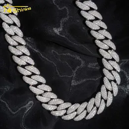 2024 Anpassad 18mm Big Heavy Iced Out Cuban Necklace Sterling Silver 925 VVS Moissanite Hip Hop Jewelry Cuban Link Chain