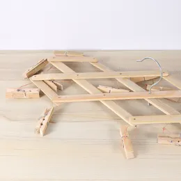 1pc Sock Rack Space Kleidung Kleiderbügel Kleiderbügel Clockenpins Holz Trockner Sparer Rack Unterbra Socken Stifte hängen