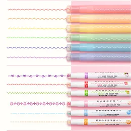 3/6pcs Roller Tip Highlighter Kurve/Wellen-/Cloud Handkonto Malerei Handkopie Vewspaper Border Pen Umriss Art Marker Pen