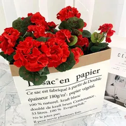 Dekorative Blumen 2pcs künstliche Begonien Blume mit STEM Hochzeit PO Realistic Faux Red Decoration Mariagen