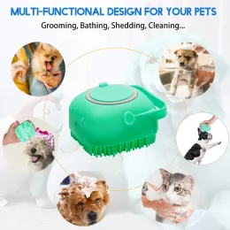 Soft Silicone Dog Cat Shampoo Brush 80ml, Massage