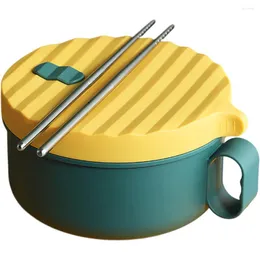 Bowls Rice Rack Stainless Steel Flatware Bowl Tableware Household Ramen Compact Noodle Chopsticks School Student Kitchen