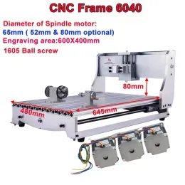 CNC 6040Z الإطار المحور الدوار الرابع لمجموعات مخرطة طحن حفر PCB مع NEMA23 Stepper Motors