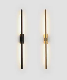 Moderne einfache lineare Röhrchen -LED -Wandlampe nach unten Hintergrund gegenüber der Wandleuchte LED LED -Foyer -Korridor Schwarz Gold LED LED 214589938