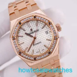 Male AP Wrist Watch Royal Oak 15451 ou Women's Watch Rose Gold com Diamond Automatic Mechanical Swiss Luxury Watches Watches Casual Fashion Watch Diâmetro 37mm