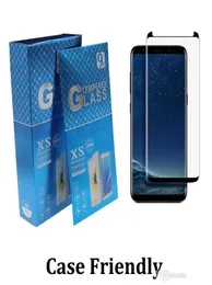 2022 Fodralvänligt härdat glas 3D Curved No Pop Up Screen Protector för Samsung Galaxy S22 Note 20 Ultra 10 9 8 S7 Edge S8 S9 S7975452