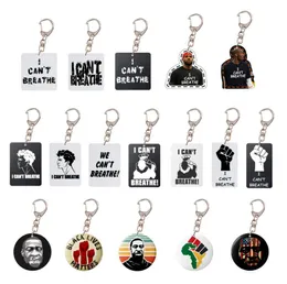 CAN039T 아크릴 키 체인 반지 항의 Blm Black Lives Matter I Breathe Multicolor Key Chains Jewelry AC4KSE4952028