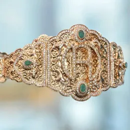 Celts clássicos para mulheres argelinas cinturão jóias de casamento arábico Corrente de noiva Arábio Corrente marroquina Cinturão nupcial Buckle Bridesmaid 240326