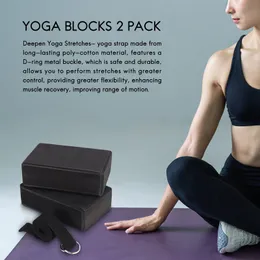 Yoga-Block und Yoga-Gurt-Set Eva Foam Weiche Nicht-Schlupf-Yoga-Blöcke Universal Pilates Dehnungs- und Toning-Training