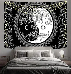 Tapestries Witchcraft levererar sol och månvägg tapestry hemrum dekoration mystisk gobelin hängande små mattor9866997