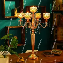 10pcs) 90 cm wysokości) 5 głów dla świec świece dla świec świece akrylowe Święty Ślub Five 5 Arms Candelabra Centerpiece 2922