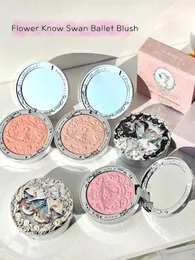 Flower Knows Swan Ballet Series Swan Embossed Blush 5g Lasting Natural Waterproof Blush Cosmetic 240410