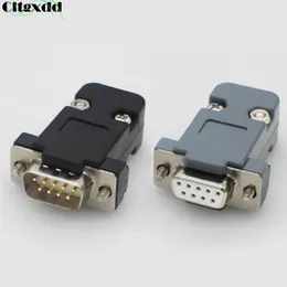 1st DB9 Adapter Connector Core RS232 Serial Com Plug -anslutningar Hål/PIN DB15 Kvinnlig Port Socket D Sub DP9 Plastfodral