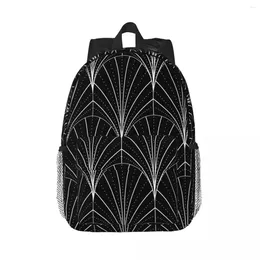 Backpack Art Deco wodospady plecaki nastolatki BookBag Mgaż Moda Torby Szkoły Szkole Travel Procka Bag na ramię Duża pojemność