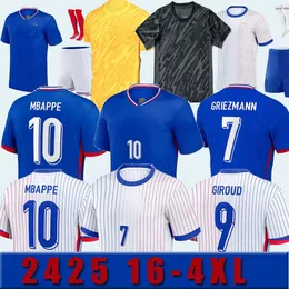 2024 2025 S-4XL Clube francês Benzema Soccer Jerseys 2024 Home Away GK Camisetas Giroud Mbappe Griezmann Saliba Pavard Kante Mulheres Maillots Men Kit Kit Camisa de futebol