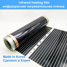 Riscaldatori Minco Film di riscaldamento a infrarossi a infrarossi 220 V Sistema di pavimento caldo elettrico 50 cm larghezza 220w/m2 tappetino per lamina di riscaldamento realizzato in Corea