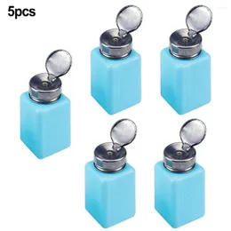 Liquid Soap Dispenser 5 Pack Push Down Pump för rengöringsmedel 200 ml blå dispenseringsflaskor Portabla dispensers Badrumsprodukter