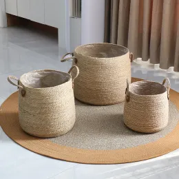 Mifuny Handwoven Garden Pots Nature Rattan Big Planter家庭用装飾sundries Toys Storag