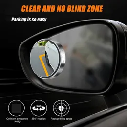 2st CAR BLIND SPEL SPELSOR RUND FRAME Konvex Blind Spot Mirror Auxiliary Rearview Mirror Car Universal 360 Justerbar bakre vy