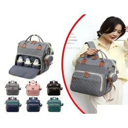 Bolsas de fraldas Mommy Bag Mtifunction Cama dobrável Alteração da largecapacia Backpack Baby Outdoor portátil dobrável à prova d'água2059619 Drop de otdeq