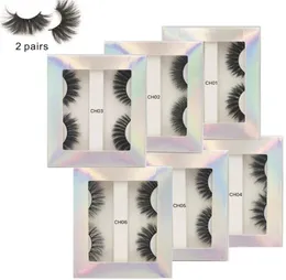 Epacket New Whole Lashes Verpackungsbox Billig 3D Nerken -Wimpern 2 Paar Pairs Private Label Custom Eyelash 66688881234