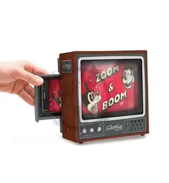 Epacket 3D -экран экрана настольный настольный держатель телефона Стереоскопический усиливающий DIY Retro Mini Television Drop7659047
