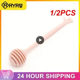 Kaşık 1/2pcs Yaratıcı Bal Jam Stick Plastik Çok Amaçlı Kahve Süt Turu Karıştırma Sağlıklı ve Çevre Dostu