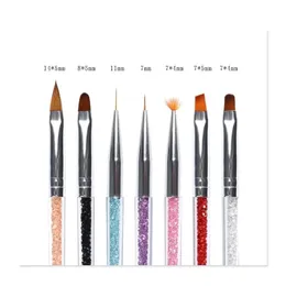 Professional Nail Art Brushes For Manicure Rhinestone Acrylic Paint Nail Brush Set UV Gel Polish Nails Lining Pen Gradient BrushProfessional manicure brush