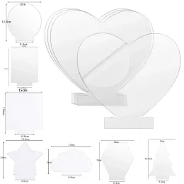 21 Form klares Acrylblech gegossene runde Quadratherde für LED -Lichtbasis, Handwerk, Zeichen DIY Display -Projekte, Lasergravur