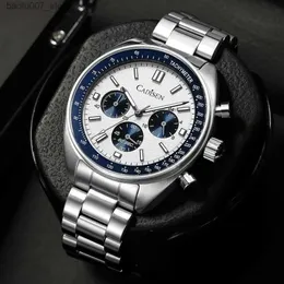 Wristwatches CADISEN 2024 New Mens Quartz Business Mens Japanese VD53 Mens Watch Top Luxury Mens Time Code Watch
