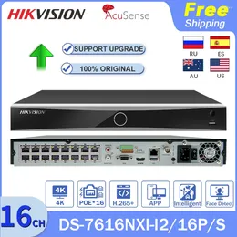 Hikvision NVR POE 16CH DS-7616NXI-I2/16P/S 4K 12MP ACUSENSE H.265 HDD 8CH DS-7608NXI-I2/8P/S 감시 비디오 레코더 시스템