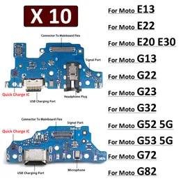 10pcs USB -Ladungsanschluss -Dock -Stecker Ladeplatine Flex -Kabel für Motorola Moto E13 E22 E20 E32 G13 G22 G23 G32 G52 G53 G82 G72