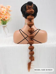 Джинкайли Синтетическое хвостовое наращивание волос Афро -пузырь длинный хвостик 30 -дюймовый обертка вокруг фонаря хвоста для женщин для женщин