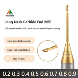 Micro Cond Mill Carbide CNC Deep Long Hece Mine Mini Mini Tool 0,2 0,3 0,4 0,5 0,6 0,7 0,8 0,9 2 флота глубоководной рубеж