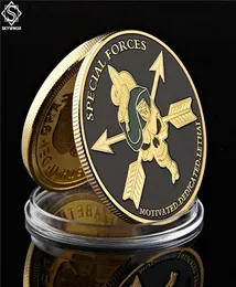 Forças Especiais do Exército dos Estados Unidos Craft 1oz Gold Plated Coin Green Boins Liberty Collection3349921