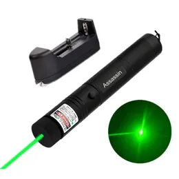 Punta laser verde militare da 10 miglia Astronomia 532nm Potente Focus regolabile per gatti 18650 Batteria.Charger2478252