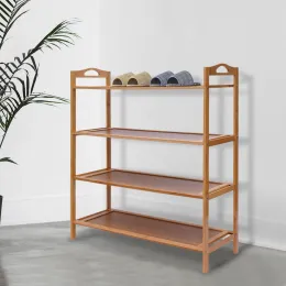 Home Furnishings Bamboo Shoe Rack With 4 Layers And 60 Lengths Can Be Used For Living Room (Flat Panel)