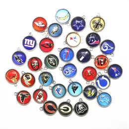 32pcslot Mix Football Sports Hanging Dangle Charms Floating Charms Diy BraceletBangle Pendant Necklace For Women Men Jewelry8419891