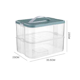 Bausteine Aufbewahrungsbox Einstellbar 2 Ebenen transparente Kinderspielzeugsäge Puzzle Schmuck Lagerbehälter Organizer Box