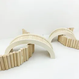 Ponte in legno di criceto Bridge Guinea Guinea Pig Hedgehog Squirrel Arch Bridge Piccolo Piet Exercing Toys Arch Bridge D9254