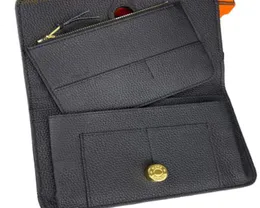 Dogon Duo abnehmbarer Brieftasche 533 Gold und Silber Hardware Togo Cowhide Falten horizontale Handtasche Sattelschnalle Wallet Klassiker Desi9418708