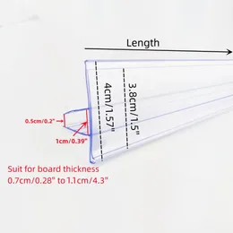 Middle Stuck Plastic PVC Shelf Data Strips Clip Ware Price Redner Schild Anzeige Label -Kartenhalter Supermarkt 1Pack