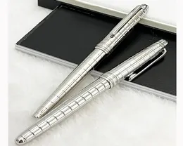 LGP Luxury Pen 163 Metallic Silver Check Fountain Rollerball Ballpons Pen Office Supplies com série Número6237688