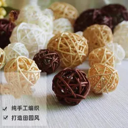 Indonesian Handmade Woven Rattan Ball Hanging Decorations in the Air Brown White Beige Photography Props New Products for K