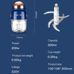 300ml Gıda İşleyicisi Elektrikli Et Öğütücü Taşınabilir Blender Kupası Çok Fonksiyonlu Mikser Bebek Yemekleri Takviyesi Makining Makinesi 220V