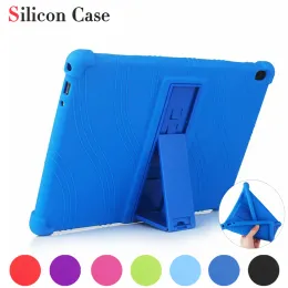 Case Silicon Case för Lenovo Tab M10 Plus M10 HD 2nd Gen TB X306 X606 X605 X505 M10 E10 P10 M8 8705 E8 8 "Stand Cover Soft Kids Case