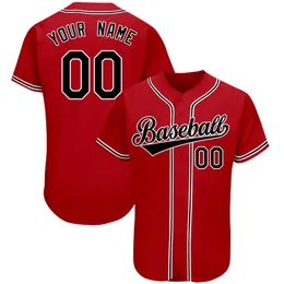 Red Baseball Jersey Shirt 3D Tryckt för män och kvinnor Skjorta Casual Team Shirts Hip Hop Tops