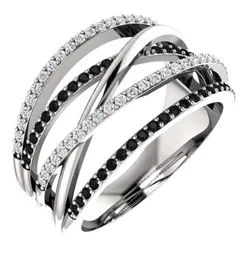 Huitan ny etnisk stil kvinnliga fingerringar med svartvit stenmikro asfalterad överraskningsgåva för kvinnor trendiga smycken ringar q7096721