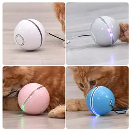 Colorful LED Smart Electric Cat Toy Magic Roller Ball USB Interactive Ball Toy Rolling Flash Ball Pet Toy Electric Rotating Toy