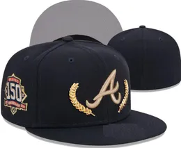 2024 Men's Baseball Braves Fitted Hats Classic World Series Champions Hip Hop Sport SOX Full Closed LA NY Caps Chapeau 1995 Stitch Heart " Series" " Love Hustle Flowers a2